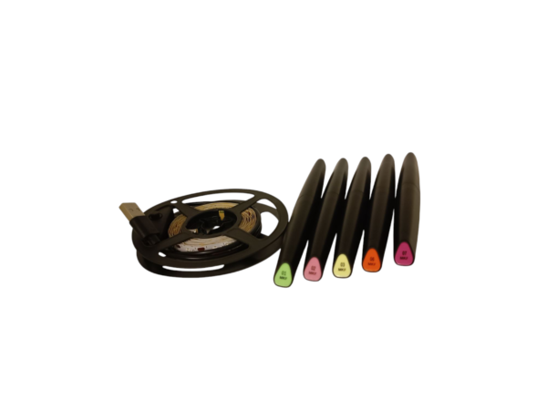 Dspiae - Kit de 5 marcadores MKF Fluorescentes + Tira led UV